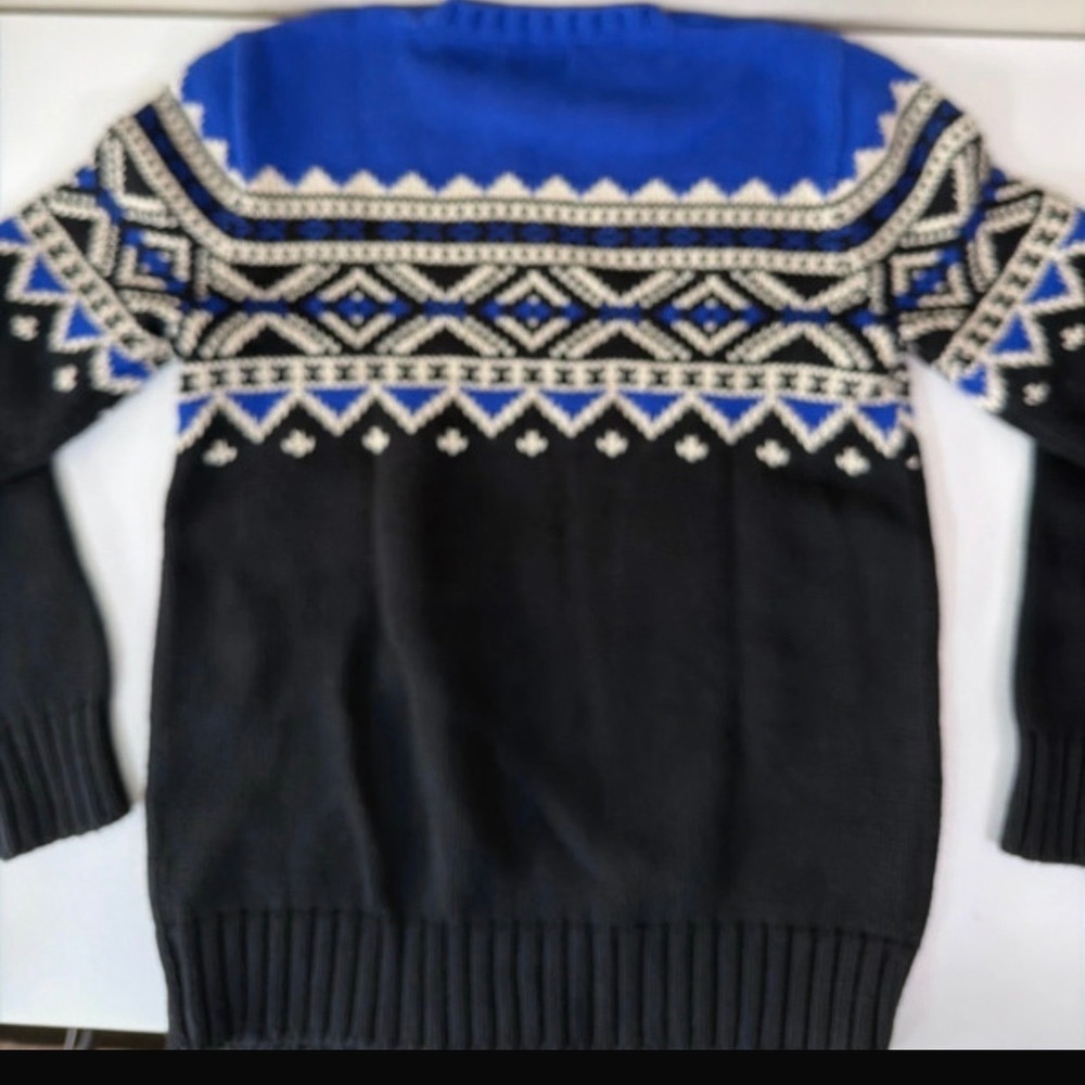 Polo Ralph Lauren Sweater Kids L (14-16) Fair Isle Cotton Knit Pullover - Picture 4 of 5